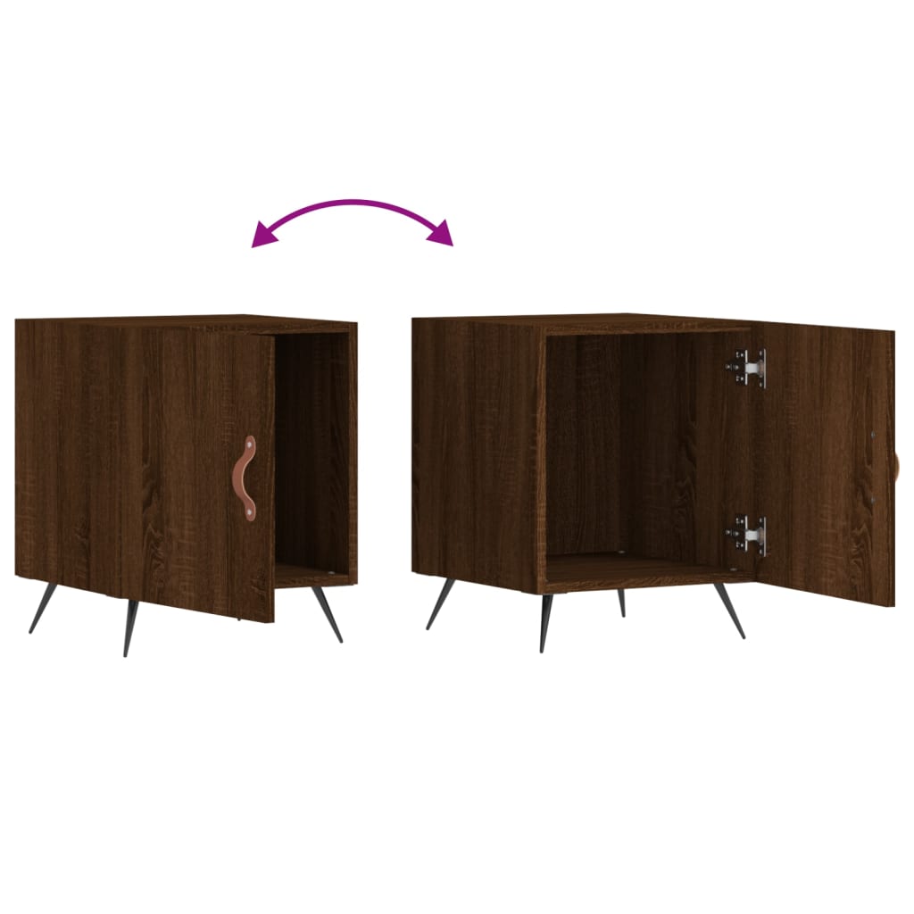 vidaXL Tables de chevet 2 pcs Aspect chêne marron 40x40x50 cm Bois d'ingénierie