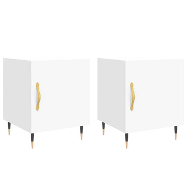 vidaXL Tables de chevet 2 pcs Blanc 40x40x50 cm Bois d'ingénierie