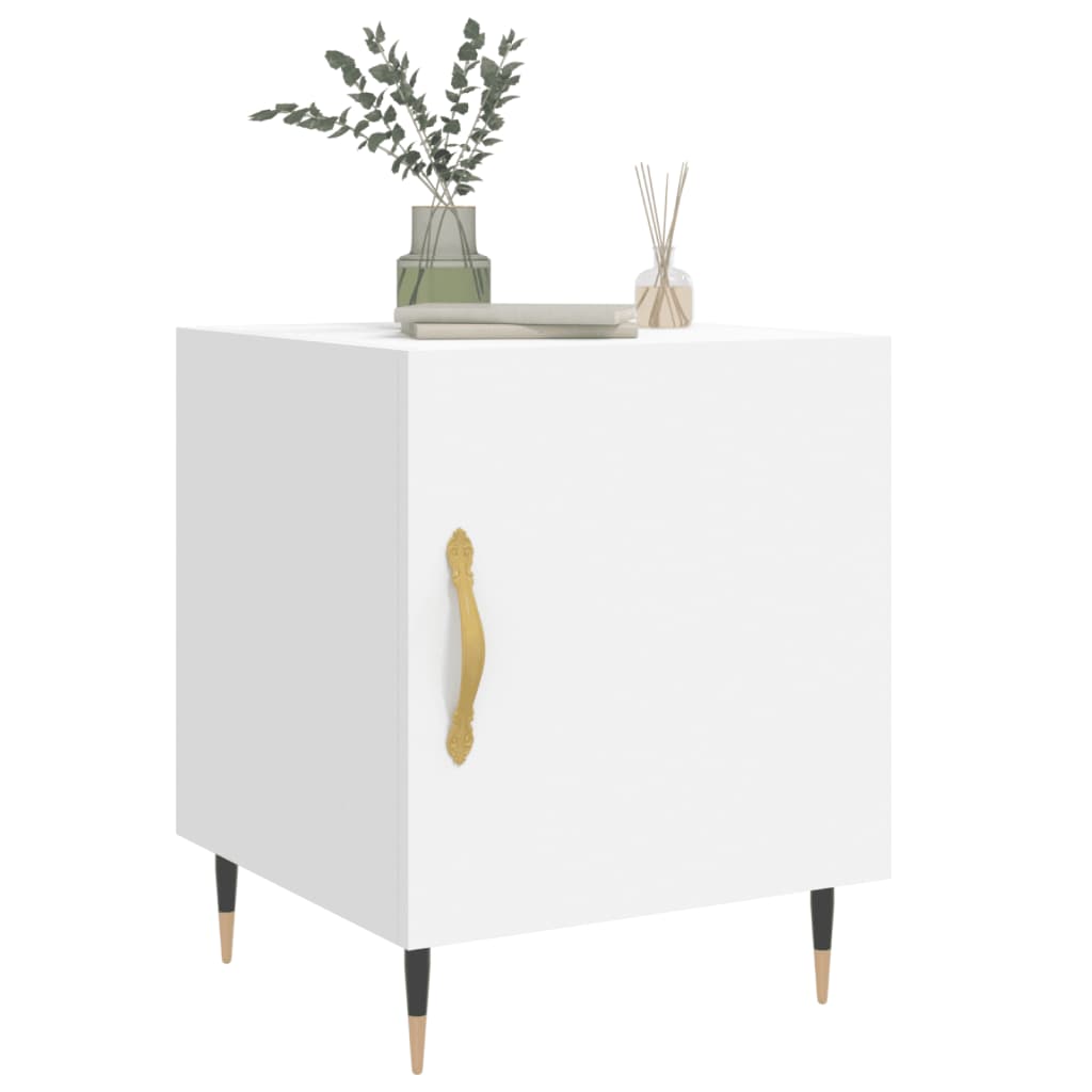 vidaXL Tables de chevet 2 pcs Blanc 40x40x50 cm Bois d'ingénierie
