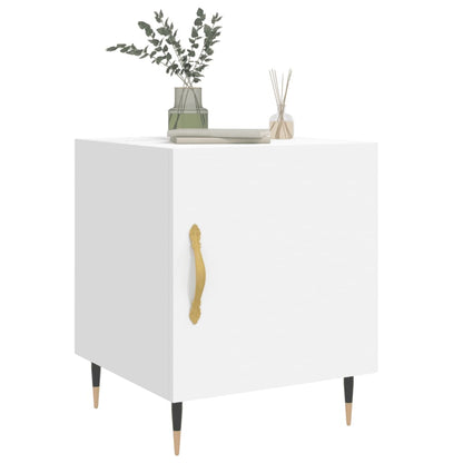vidaXL Tables de chevet 2 pcs Blanc 40x40x50 cm Bois d'ingénierie