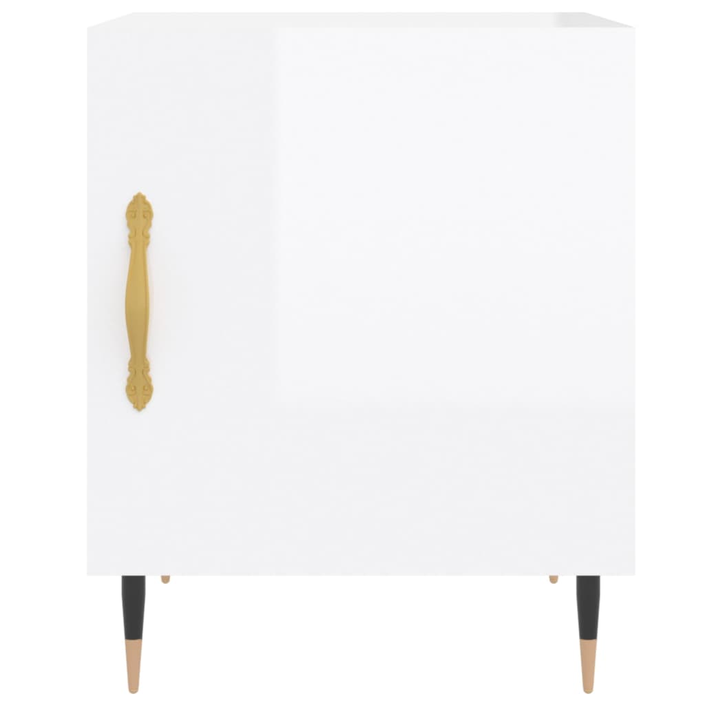 vidaXL Tables de chevet 2 pcs Blanc brillant 40x40x50 cm Bois d'ingénierie