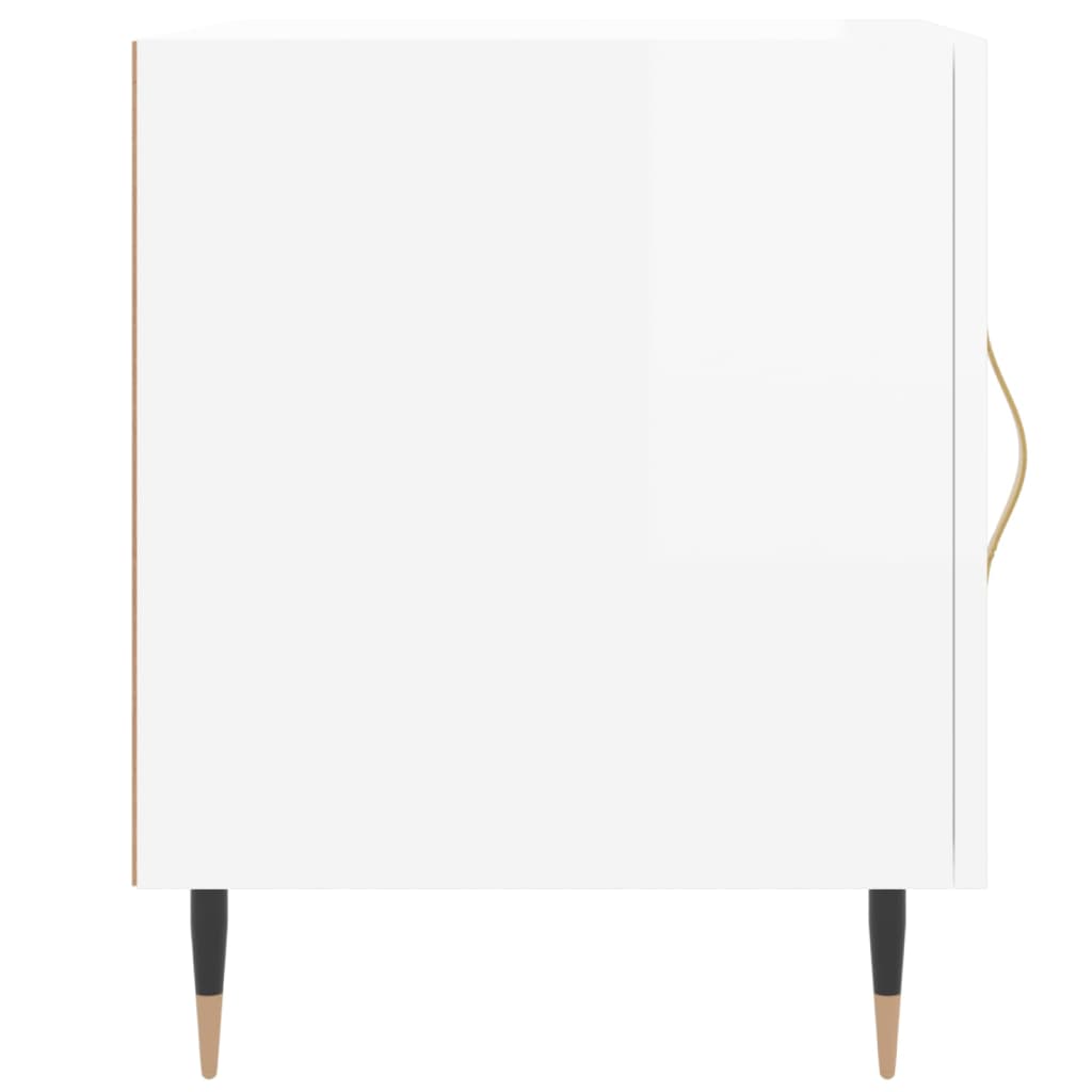 vidaXL Tables de chevet 2 pcs Blanc brillant 40x40x50 cm Bois d'ingénierie