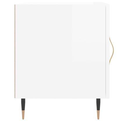 vidaXL Tables de chevet 2 pcs Blanc brillant 40x40x50 cm Bois d'ingénierie