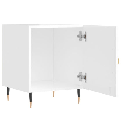 vidaXL Tables de chevet 2 pcs Blanc brillant 40x40x50 cm Bois d'ingénierie