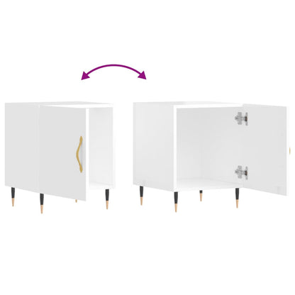 vidaXL Tables de chevet 2 pcs Blanc brillant 40x40x50 cm Bois d'ingénierie