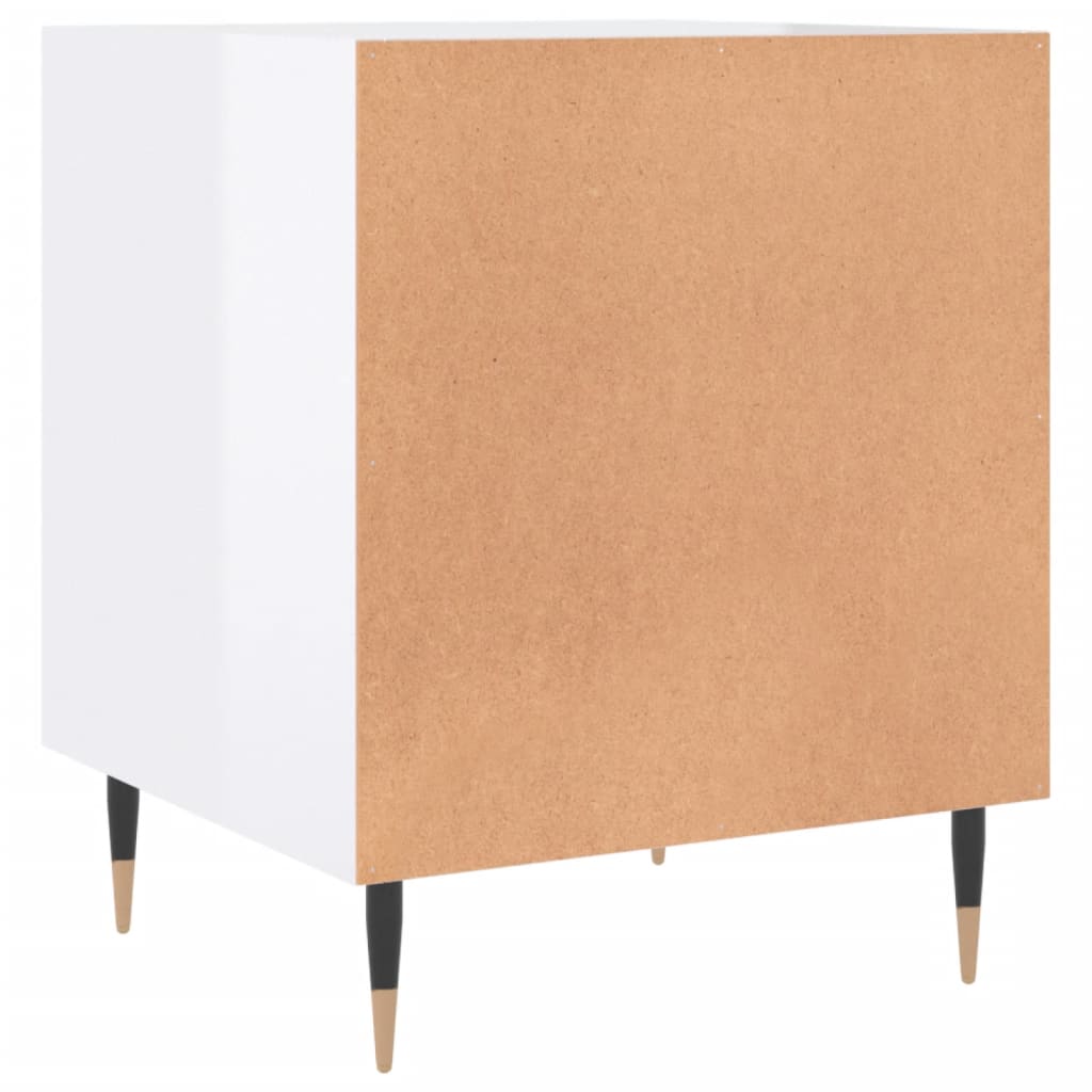 vidaXL Tables de chevet 2 pcs Blanc brillant 40x40x50 cm Bois d'ingénierie