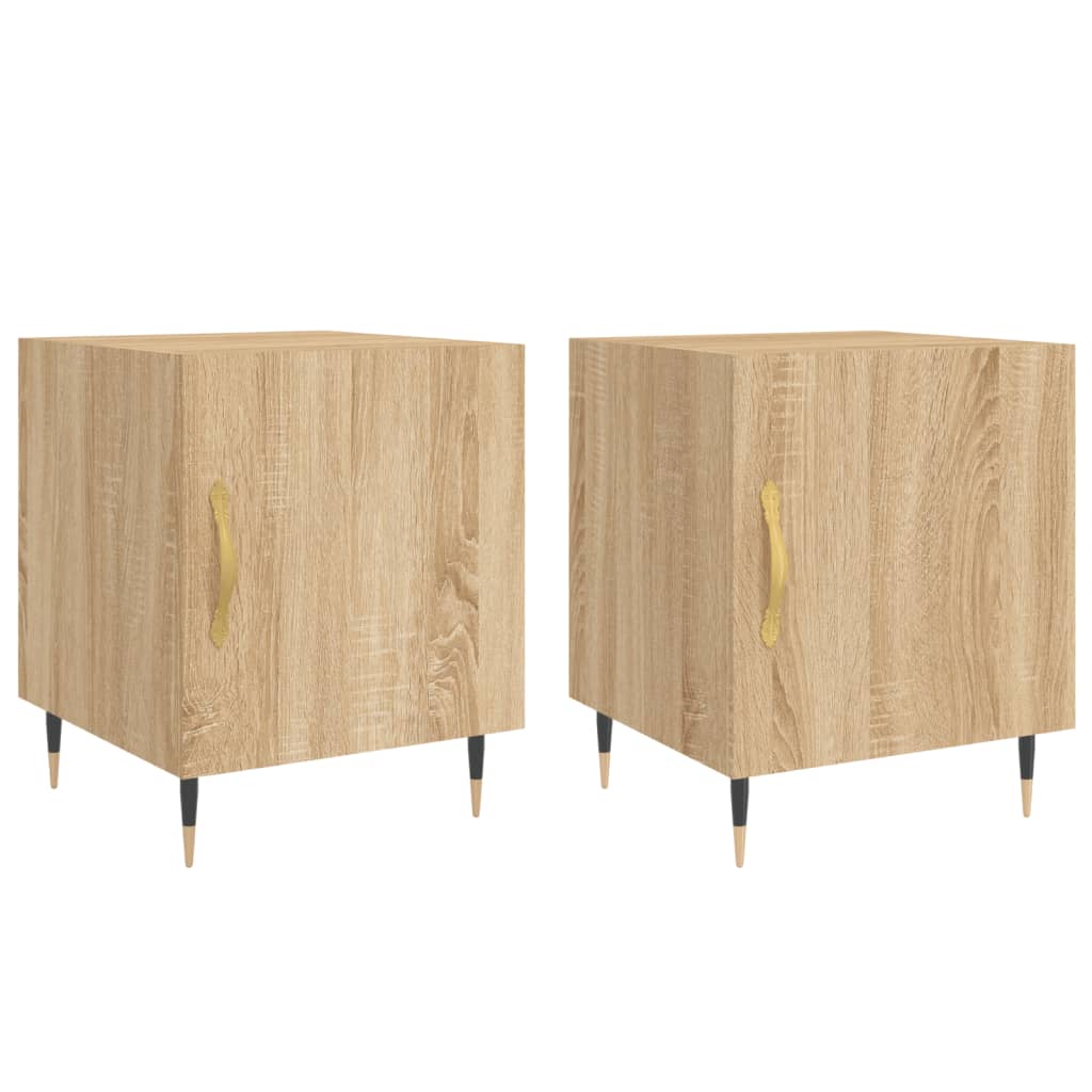 vidaXL Tables de chevet 2 pcs Chêne Sonoma 40x40x50 cm Bois d'ingénierie