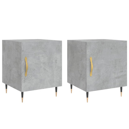 vidaXL Tables de chevet 2 pcs Gris béton 40x40x50 cm Bois d'ingénierie
