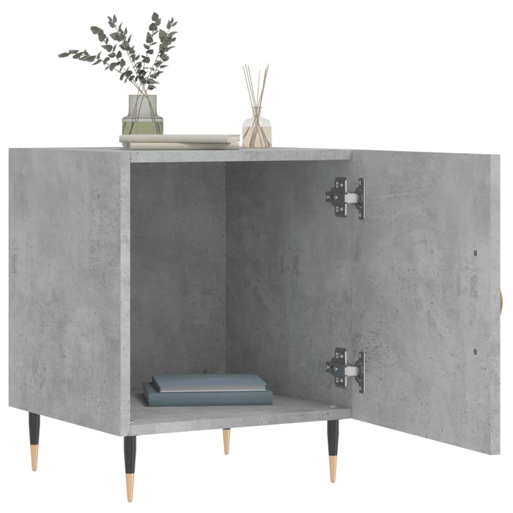 vidaXL Tables de chevet 2 pcs Gris béton 40x40x50 cm Bois d'ingénierie