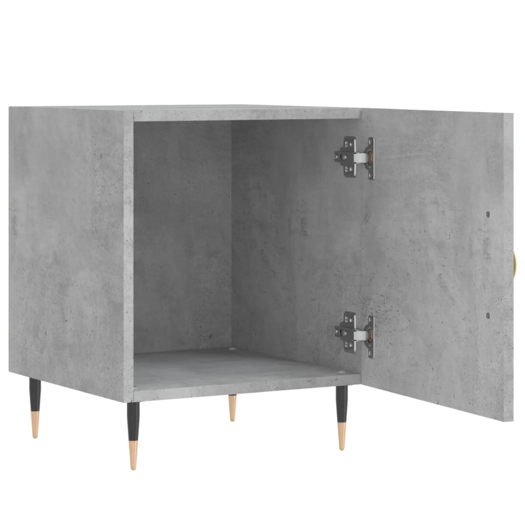 vidaXL Tables de chevet 2 pcs Gris béton 40x40x50 cm Bois d'ingénierie