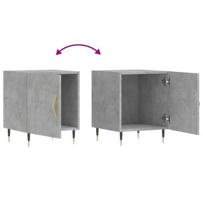 vidaXL Tables de chevet 2 pcs Gris béton 40x40x50 cm Bois d'ingénierie