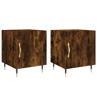 vidaXL Tables de chevet 2 pcs Chêne fumé 40x40x50 cm Bois d'ingénierie
