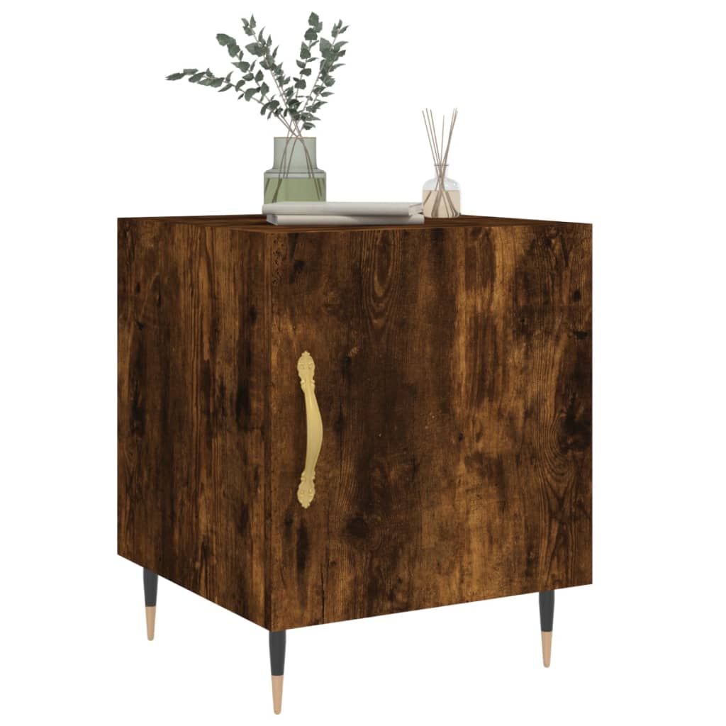 vidaXL Tables de chevet 2 pcs Chêne fumé 40x40x50 cm Bois d'ingénierie