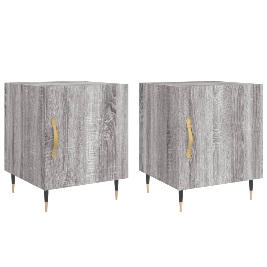 vidaXL Tables de chevet 2 pcs Gris sonoma 40x40x50 cm Bois d'ingénierie