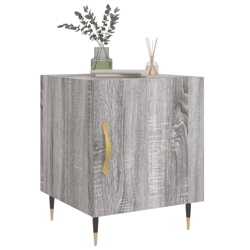 vidaXL Tables de chevet 2 pcs Gris sonoma 40x40x50 cm Bois d'ingénierie