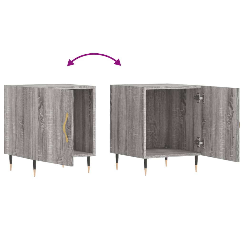 vidaXL Tables de chevet 2 pcs Gris sonoma 40x40x50 cm Bois d'ingénierie