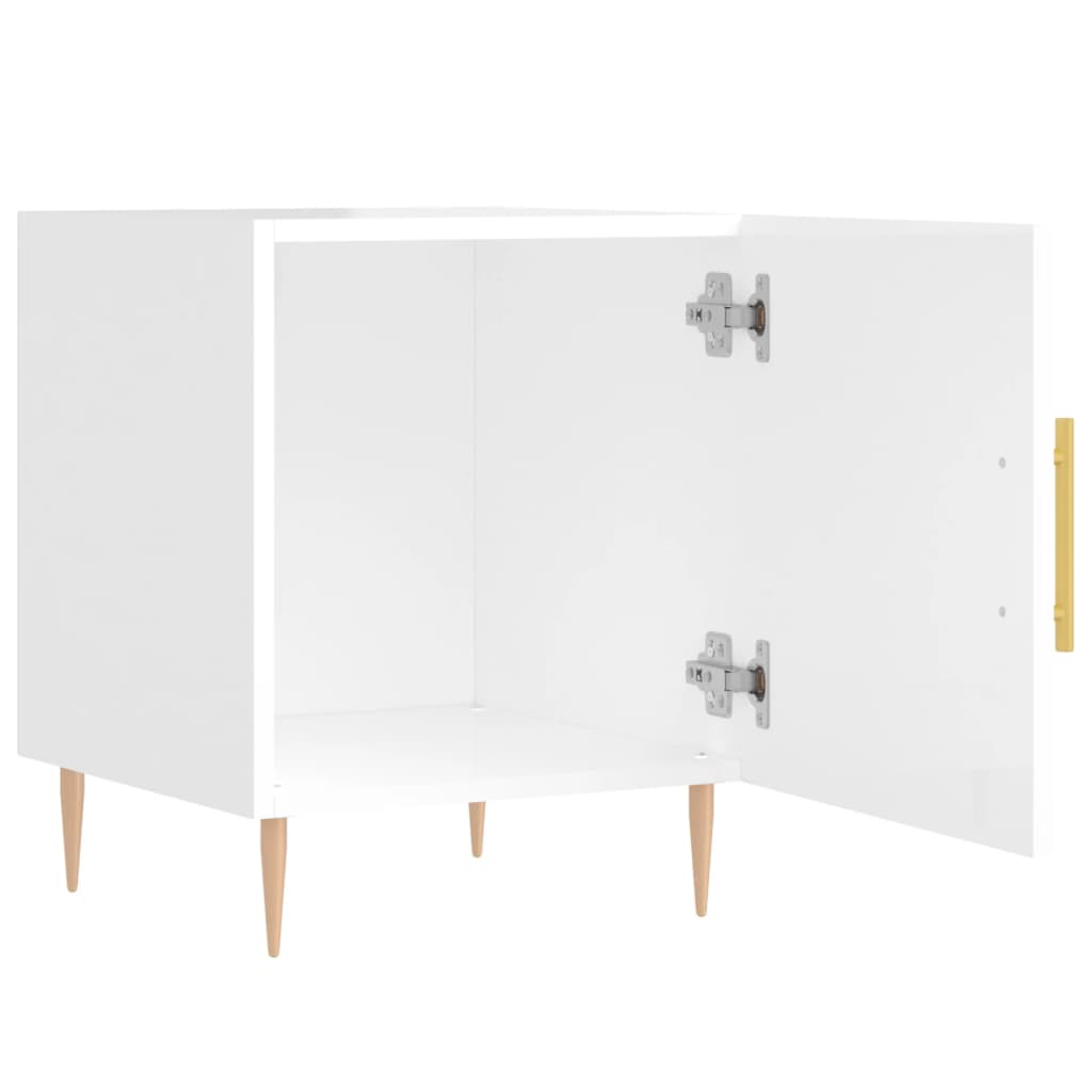 vidaXL Nachttische 2 Stk. Hochglanz-Weiß 40x40x50 cm Holzwerkstoff