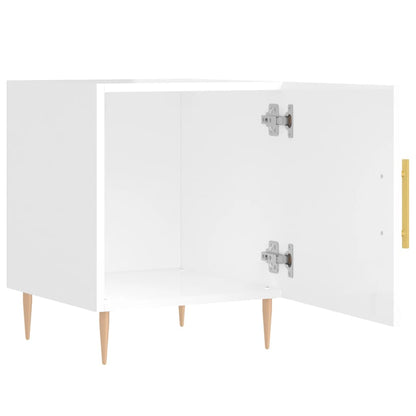 vidaXL Nachttische 2 Stk. Hochglanz-Weiß 40x40x50 cm Holzwerkstoff