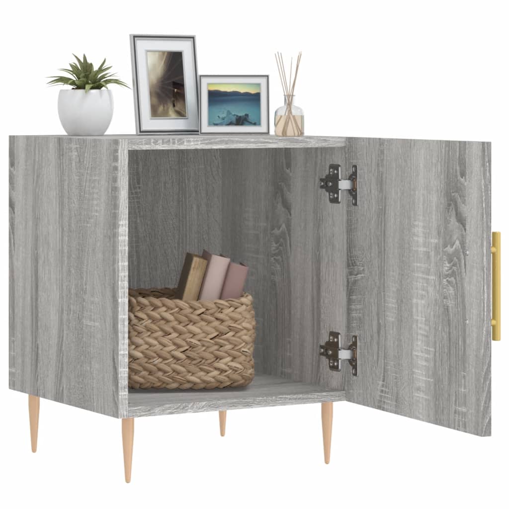 vidaXL Nachttische 2 Stk. Grau Sonoma 40x40x50 cm Holzwerkstoff