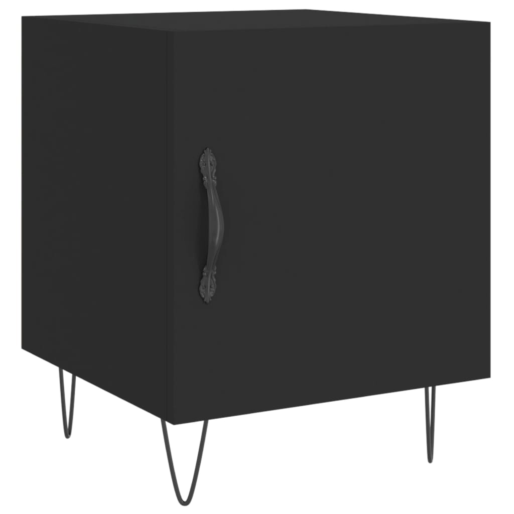 vidaXL Table de chevet Noir 40x40x50 cm Bois d'ingénierie