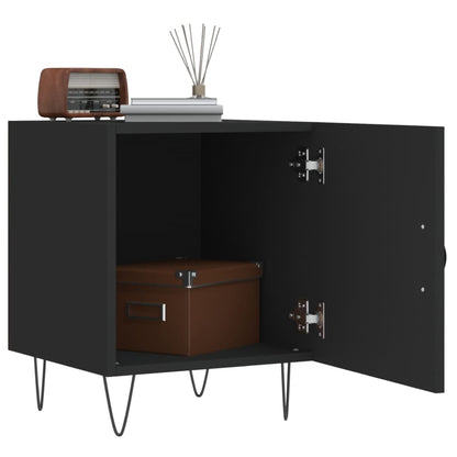vidaXL Table de chevet Noir 40x40x50 cm Bois d'ingénierie