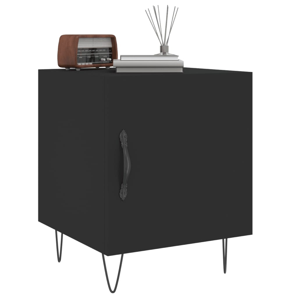 vidaXL Table de chevet Noir 40x40x50 cm Bois d'ingénierie