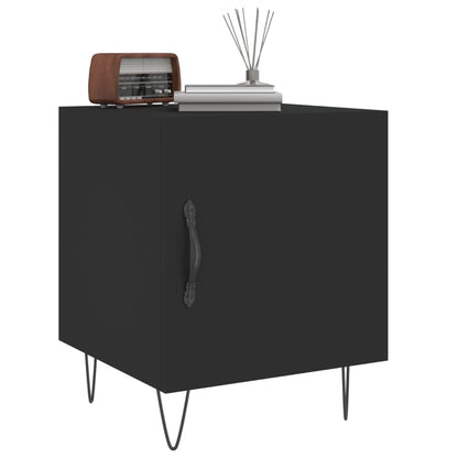 vidaXL Table de chevet Noir 40x40x50 cm Bois d'ingénierie