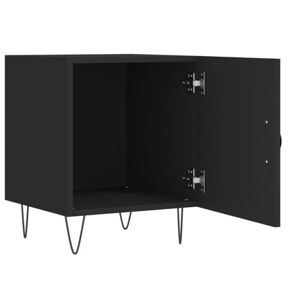 vidaXL Table de chevet Noir 40x40x50 cm Bois d'ingénierie