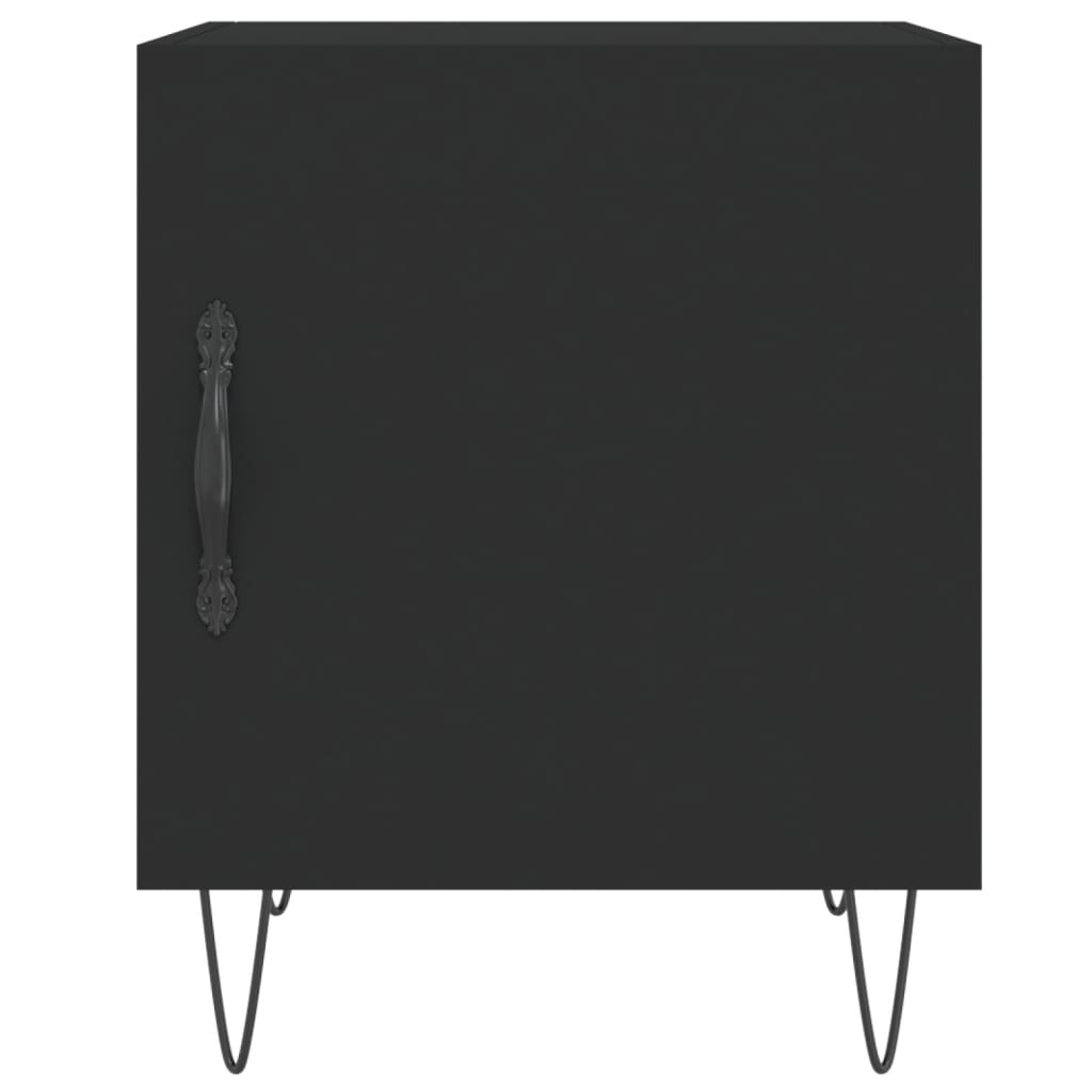 vidaXL Table de chevet Noir 40x40x50 cm Bois d'ingénierie