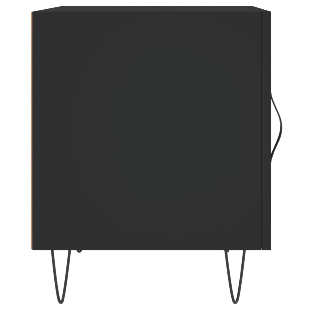 vidaXL Table de chevet Noir 40x40x50 cm Bois d'ingénierie