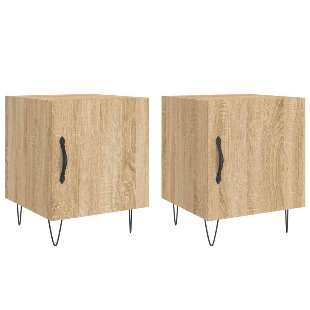 vidaXL Nachttische 2 Stk. Sonoma-Eiche 40x40x50 cm Holzwerkstoff