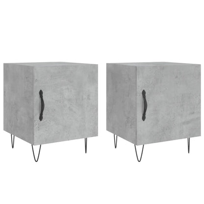 vidaXL Tables de chevet 2 pcs Gris béton 40x40x50 cm Bois d'ingénierie