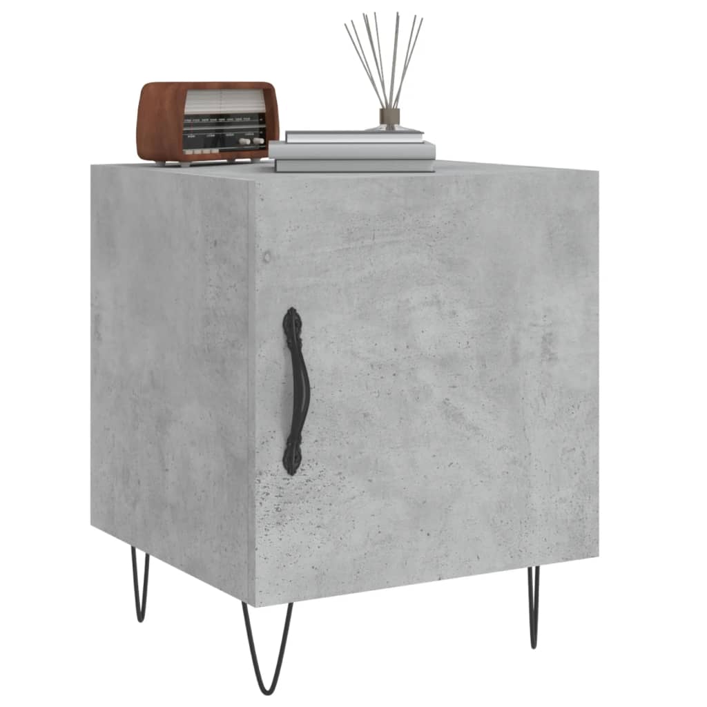 vidaXL Tables de chevet 2 pcs Gris béton 40x40x50 cm Bois d'ingénierie