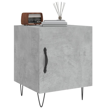 vidaXL Tables de chevet 2 pcs Gris béton 40x40x50 cm Bois d'ingénierie