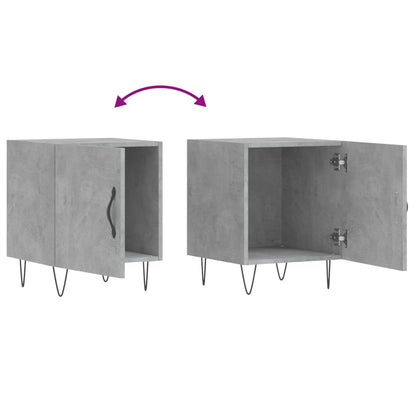 vidaXL Tables de chevet 2 pcs Gris béton 40x40x50 cm Bois d'ingénierie