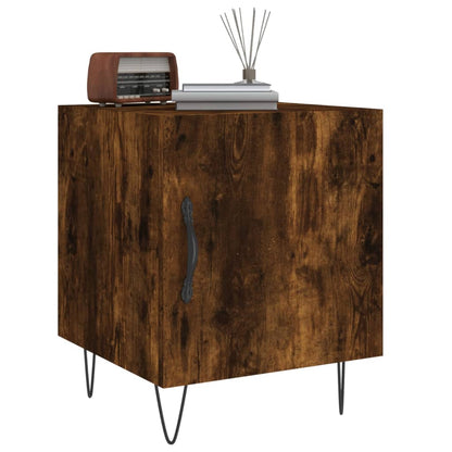 vidaXL Tables de chevet 2 pcs Chêne fumé 40x40x50 cm Bois d'ingénierie