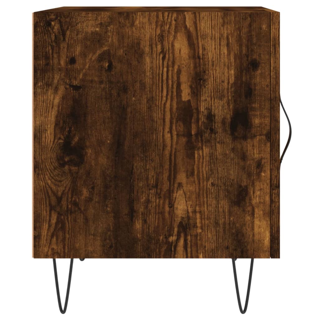 vidaXL Tables de chevet 2 pcs Chêne fumé 40x40x50 cm Bois d'ingénierie