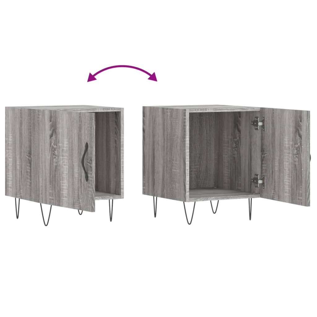 vidaXL Table de chevet gris Sonoma 40x40x50 cm Aggloméré