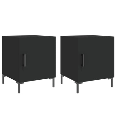 vidaXL Nachttische 2 Stk. Schwarz 40x40x50 cm Holzwerkstoff