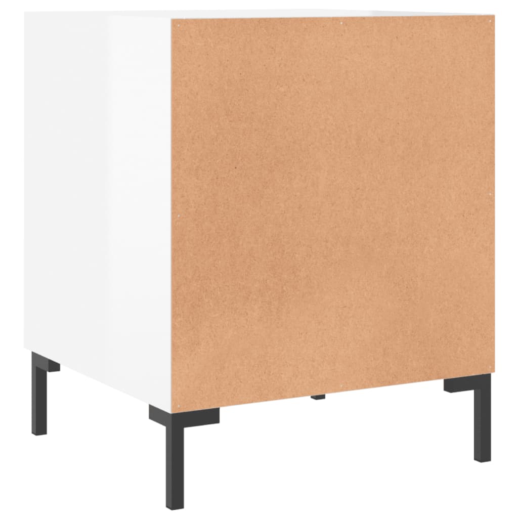 vidaXL Nachttische 2 Stk. Hochglanz-Weiß 40x40x50 cm Holzwerkstoff
