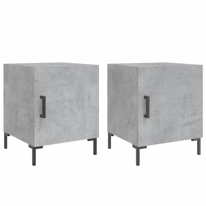 vidaXL Tables de chevet 2 pcs Gris béton 40x40x50 cm Bois d'ingénierie
