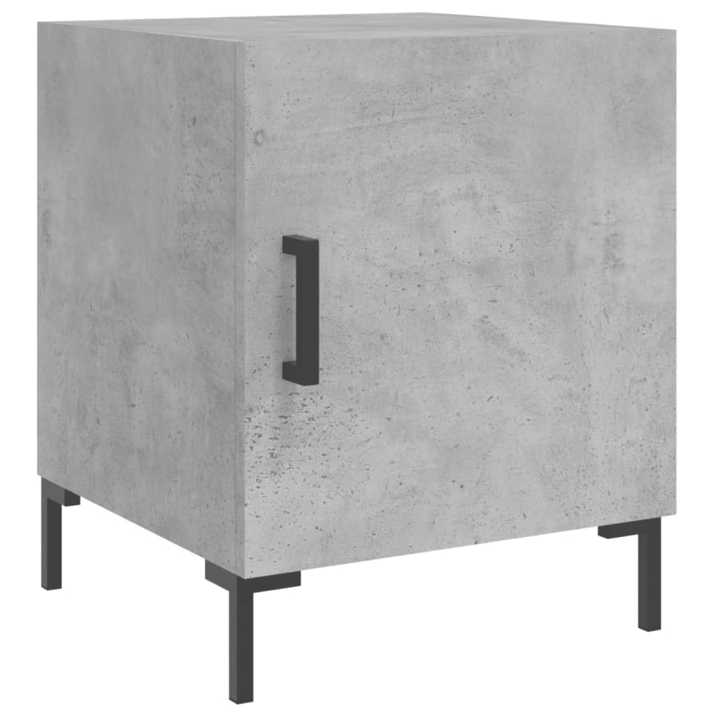 vidaXL Tables de chevet 2 pcs Gris béton 40x40x50 cm Bois d'ingénierie