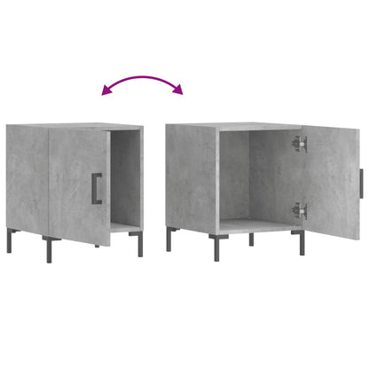 vidaXL Tables de chevet 2 pcs Gris béton 40x40x50 cm Bois d'ingénierie