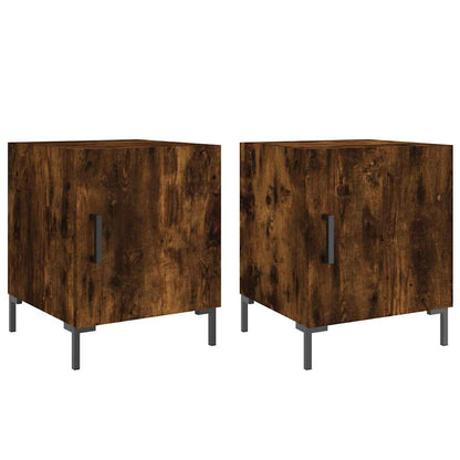 vidaXL Tables de chevet 2 pcs Chêne fumé 40x40x50 cm Bois d'ingénierie