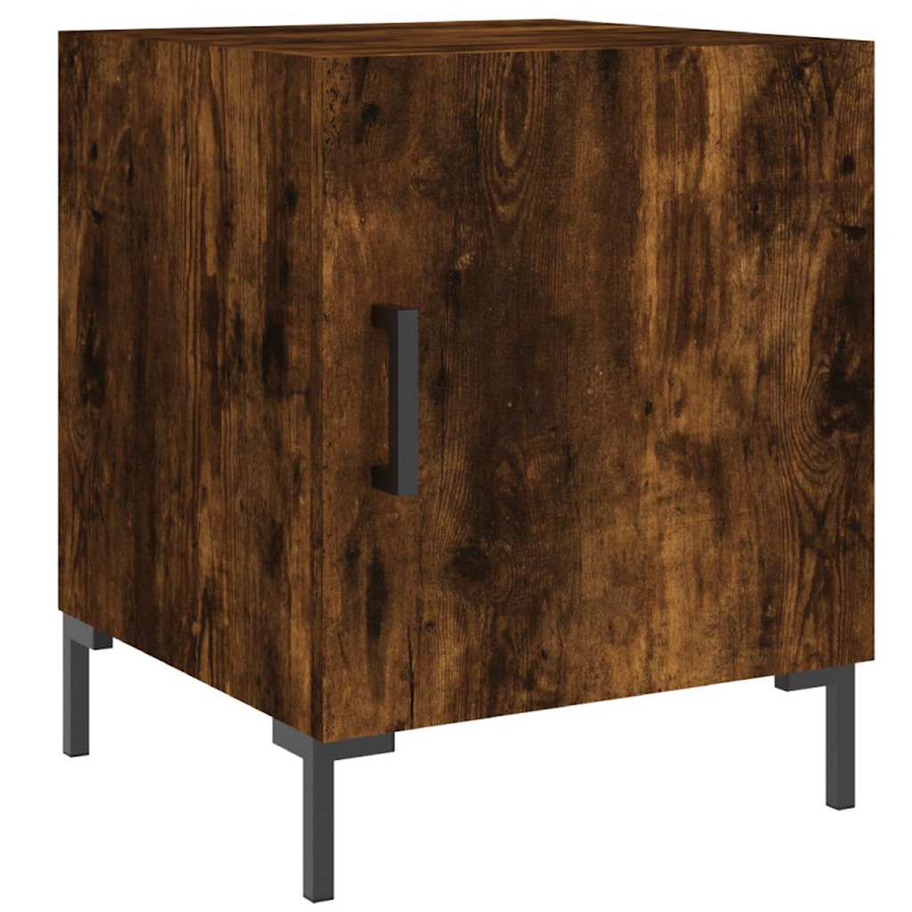 vidaXL Tables de chevet 2 pcs Chêne fumé 40x40x50 cm Bois d'ingénierie