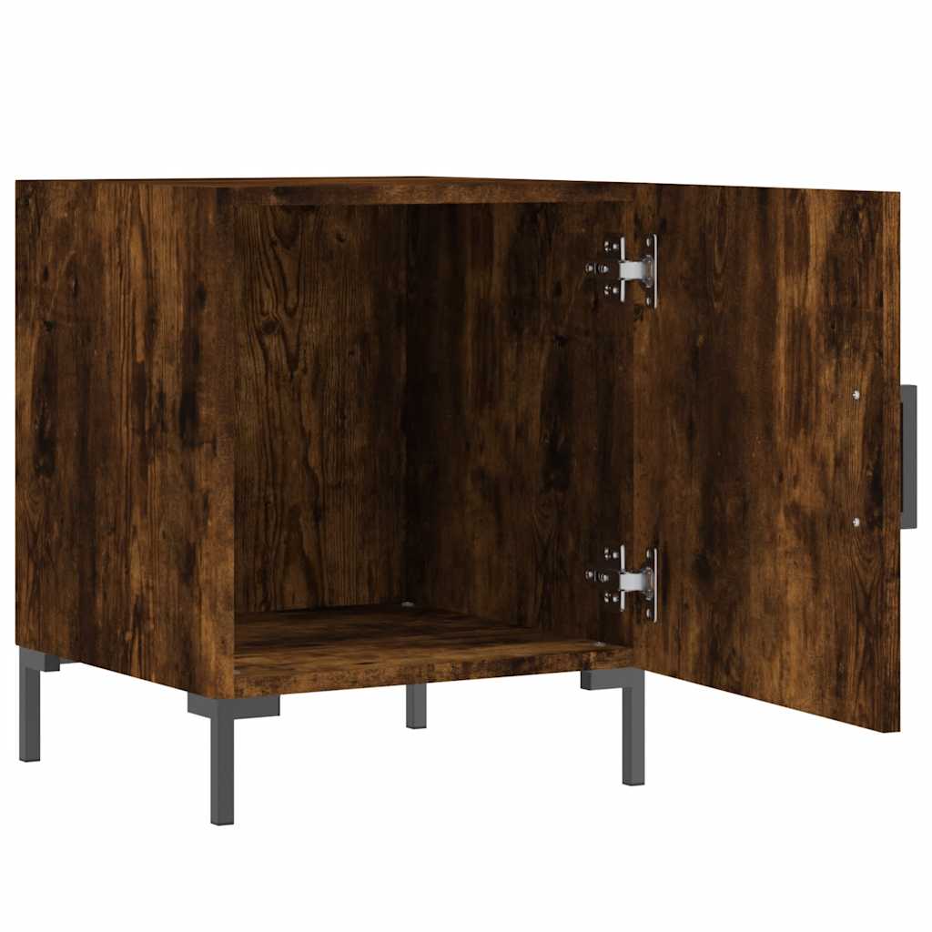 vidaXL Tables de chevet 2 pcs Chêne fumé 40x40x50 cm Bois d'ingénierie