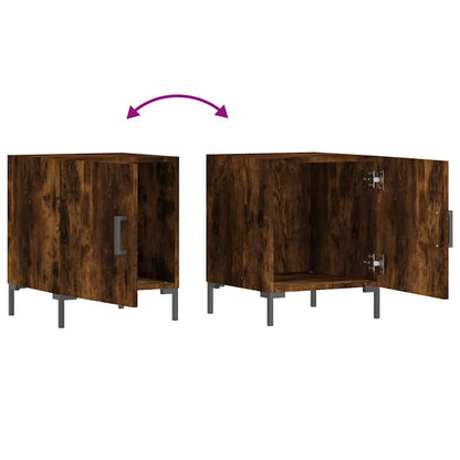vidaXL Tables de chevet 2 pcs Chêne fumé 40x40x50 cm Bois d'ingénierie