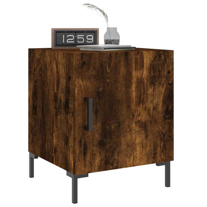 vidaXL Tables de chevet 2 pcs Chêne fumé 40x40x50 cm Bois d'ingénierie