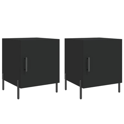 vidaXL Tables de chevet 2 pcs Noir 40x40x50 cm Bois d'ingénierie