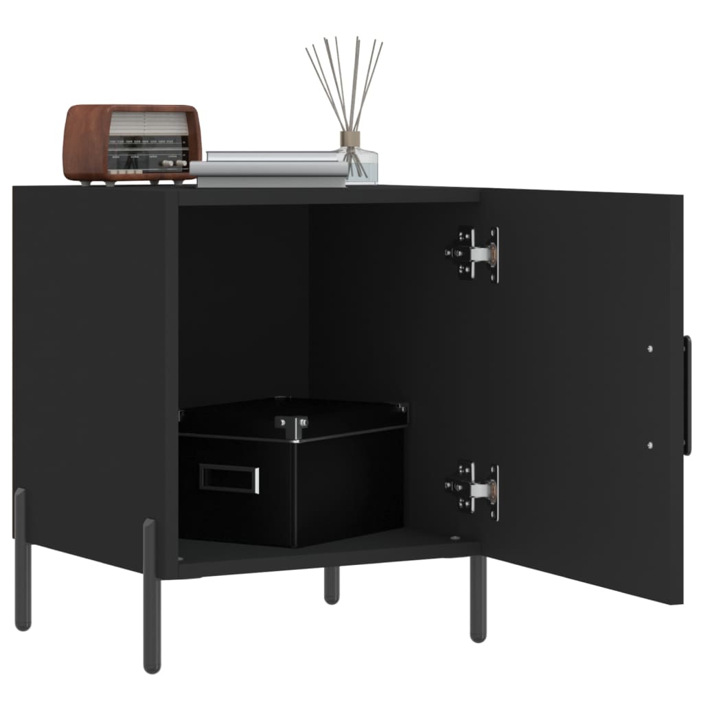 vidaXL Tables de chevet 2 pcs Noir 40x40x50 cm Bois d'ingénierie